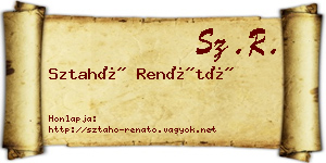 Sztahó Renátó névjegykártya